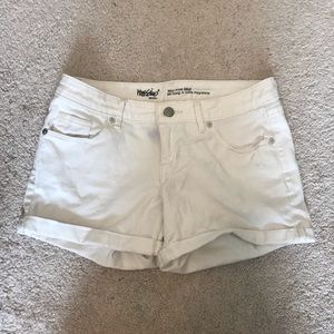 White denim shorts